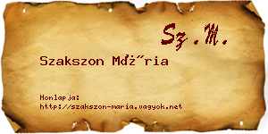 Szakszon Mária névjegykártya